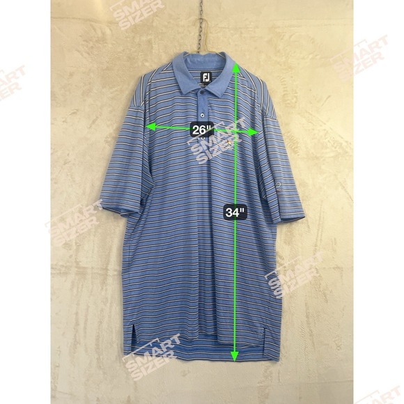 Footjoy Men's XL Golf Polo Bay Hill Arnold Palmer Performance Blue Striped - Picture 8 of 8